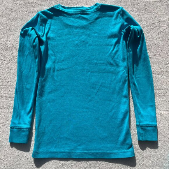 Primary Organic Long-Sleeve PJ Top and Pants, "Peacock" color, Size 4-5, VGUC - Picture 7 of 14